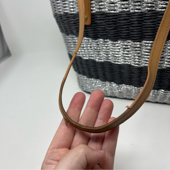 Tory Burch Stripe Straw Basket Tote - Picture 9 of 14